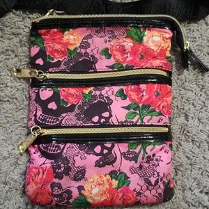 Betsey Johnson Floral skull crossbody bag